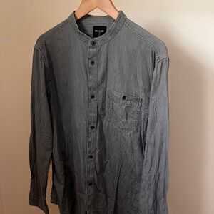 ONLY & SONS Charcoal Mandarin Collar Shirt